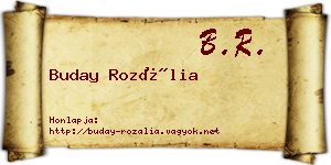 Buday Rozália névjegykártya